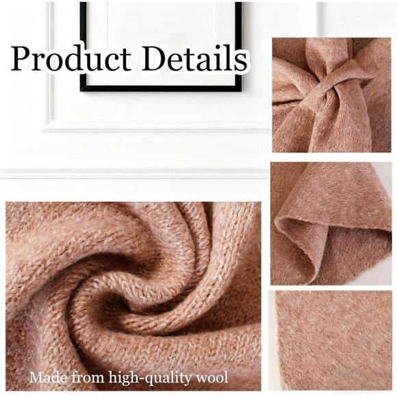 Chic Knotted Shawl Wrap for Women - Fashionable Lightweight Scarf in Khaki - Picture 6 of 7